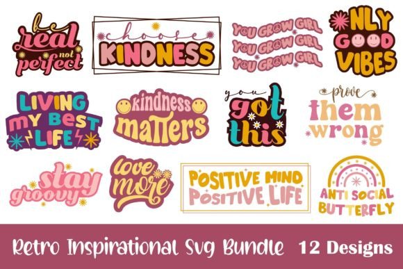 Retro Inspirational Quotes SVG Bundle Review